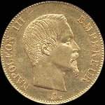 Pi�ce de 100 francs or Napol�on III Empereur t�te nue 1858A - Empire fran�ais - avers