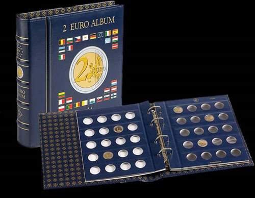 Leuchtturm (340017 Vista Album numismatique pour pièces de 2 Euros (4 Feuilles Neutres) avec étui