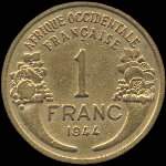Afrique Occidentale Française - AOF - 1 franc 1944 - revers