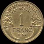 Afrique Occidentale Fran�aise - AOF - 1 franc 1944 - revers