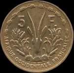 Afrique Occidentale Française - AOF - 5 francs 1956 - revers
