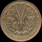 Afrique Occidentale Fran�aise - AOF - 25 francs 1956 - revers