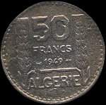 Algérie française - République française - 50 francs 1949 - revers