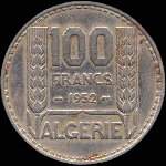 Algérie française - République française - 100 francs 1952 - revers