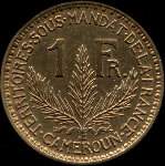 Territoires sous mandat de la France - Cameroun - 1 franc 1926 - revers