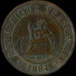 Cochinchine fran�aise - R�publique fran�aise - 1 centi�me 1884A - avers