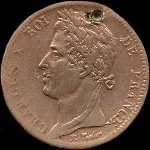 Colonies françaises - Charles X Roi de France - 10 centimes 1827 - avers