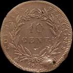 Colonies françaises - Charles X Roi de France - 10 centimes 1827 - revers