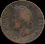 Colonies françaises - Louis Philippe I Roi des français - 10 centimes 1841 - avers