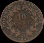 Colonies françaises - Louis Philippe I Roi des français - 10 centimes 1841 - revers