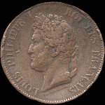 Colonies françaises - Louis Philippe I Roi des français - 10 centimes 1844 - avers