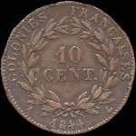 Colonies françaises - Louis Philippe I Roi des français- 10 centimes 1844 - revers