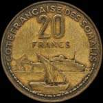 Djibouti - C�te Fran�aise des Somalis - 20 francs 1952 - revers