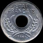 Indochine - Etat fran�ais - 5 centi�mes 1943 - avers