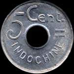 Indochine - Etat fran�ais - 5 centi�mes 1943 - revers
