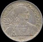 Indochine fran�aise - R�publique fran�aise - 1 piastre 1947 - avers