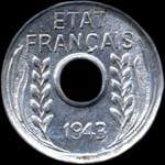 Indochine - Etat fran�ais - 1 centi�me 1943 - avers