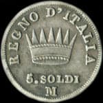 Napoleone Imperatore - 5 soldi 1810 M - revers