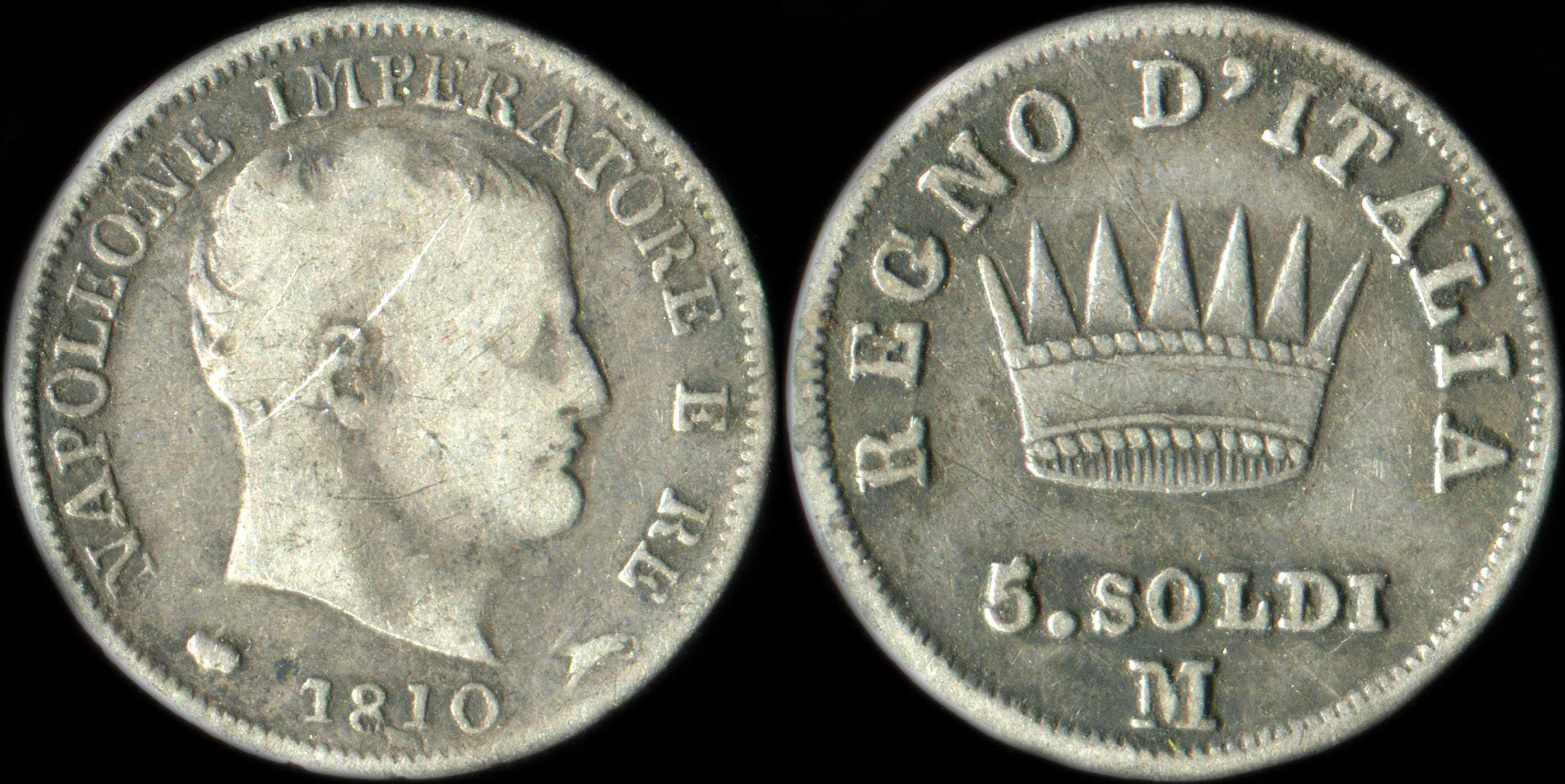 Pi�ce de 5 soldi 1810 M Napoleone Imperatore - Regno d'Italia