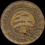 Etat du Grand Liban - 5 piastres syriennes 1924 - avers