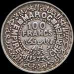 Maroc - Empire chérifien - 100 francs 1953 - revers
