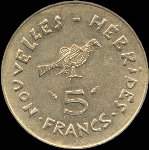 Nouvelles-Hébrides - 5 francs 1975 - revers