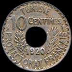 Tunisie - 10 centimes 1920 - revers