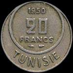 Tunisie - 20 francs 1950 - revers