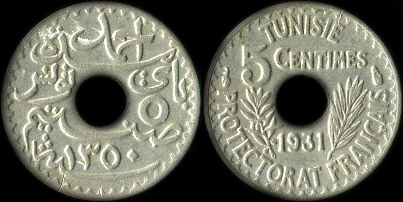 Pi�ce de 5 centimes 1931 Tunisie