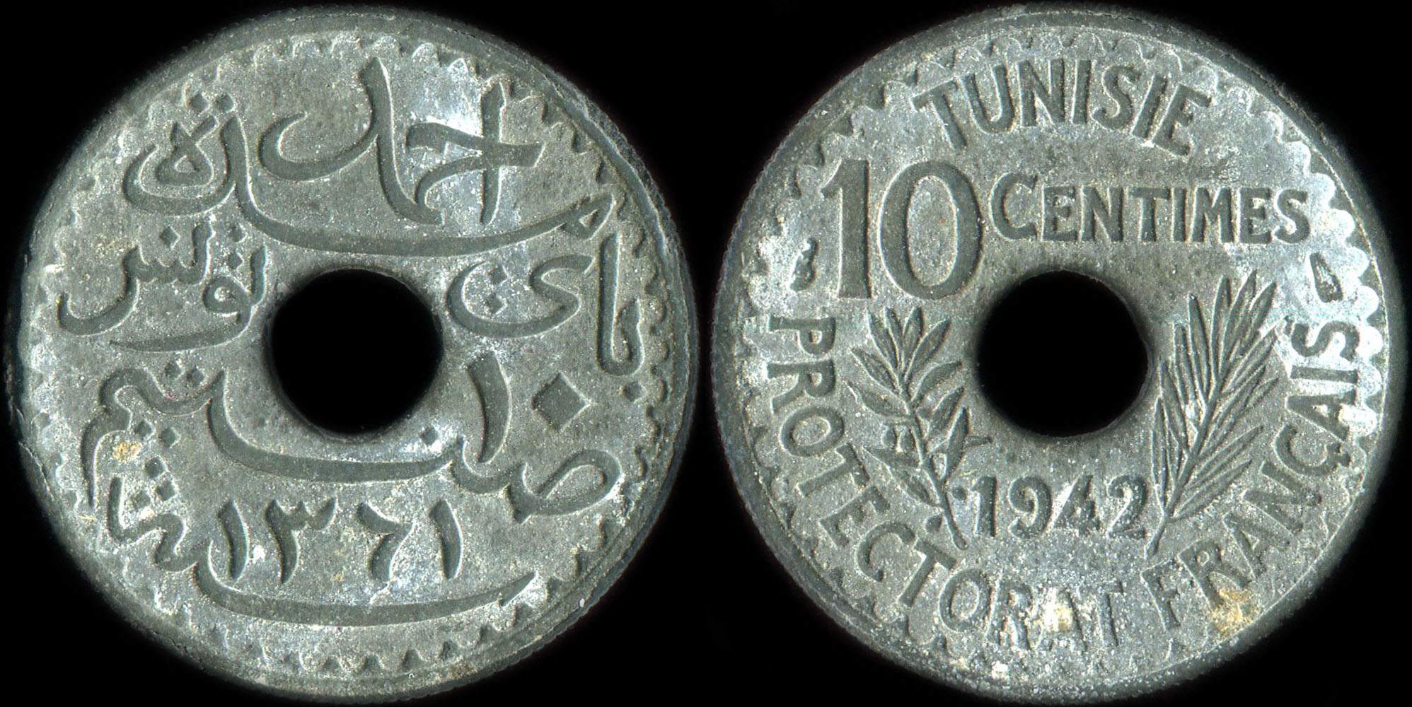 Pi�ce de 10 centimes 1942 Tunisie