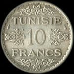 Tunisie - 10 francs argent 1934 - revers