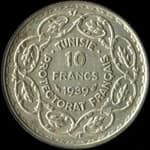 Tunisie - 10 francs 1939 - revers
