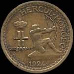 50 centimes frappée en 1924 et 1926 sous Louis II Prince de Monaco - avers