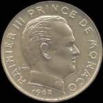 50 centimes frappée en 1962 sous Rainier III Prince de Monaco - avers