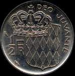 &frac12; franc frapp�e de 1965 � 1995 sous Rainier III Prince de Monaco - revers