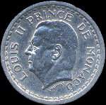 1 franc frappée en 1943 sous Louis II Prince de Monaco - avers
