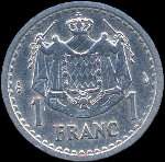 1 franc frapp�e en 1943 sous Louis II Prince de Monaco - revers