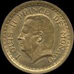 2 francs frappée en 1945 sous Louis II Prince de Monaco - avers