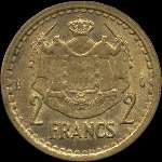 2 francs frappée en 1945 sous Louis II Prince de Monaco - revers
