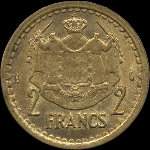 2 francs frapp�e en 1945 sous Louis II Prince de Monaco - revers