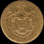 20 francs or Charles III Prince de Monaco 1878 et 1879 - revers