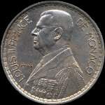 20 francs frappée en 1945 et 1947 sous Louis II Prince de Monaco - avers