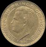 50 francs frappée en 1950 sous Rainier III Prince de Monaco - avers