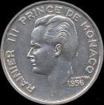 100 francs frappée en 1956 sous Rainier III Prince de Monaco - avers