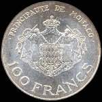100 francs frapp�e en 1982 sous Rainier III Prince de Monaco - revers