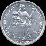 Nouvelle-Cal�donie - pi�ce de 1 franc 1949 R�publique Fran�aise - Union Fran�aise - avers