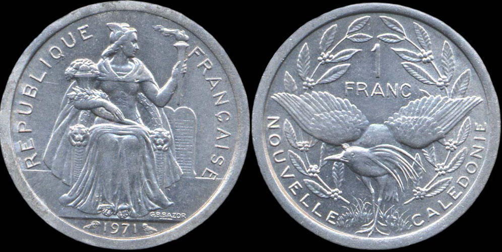 Pièce de 1 franc 1971 Nouvelle-Calédonie