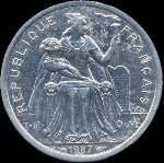 Nouvelle-Caldonie - pice de 2 francs de 1973  2020 Rpublique Franaise I.E.O.M. - avers
