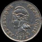 Nouvelle-Cal�donie - pi�ce de 10 francs de 1972 � 2005 R�publique Fran�aise I.E.O.M. - avers