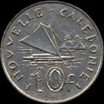 Nouvelle-Cal�donie - pi�ce de 10 francs de 1972 � 2005 R�publique Fran�aise I.E.O.M. - revers